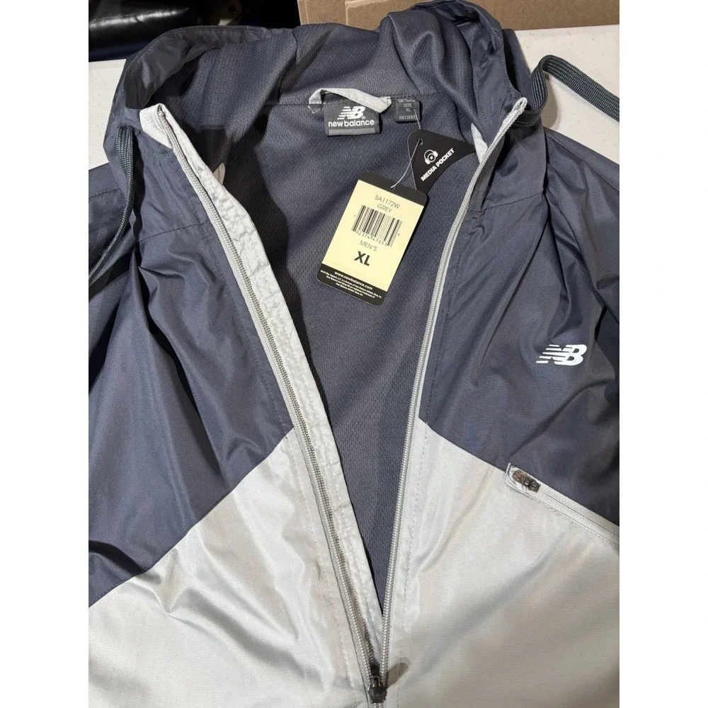 New Balance Mens Full Zip Fleece Lined‎ Sports Training Wind Warm Jacket SZ XL